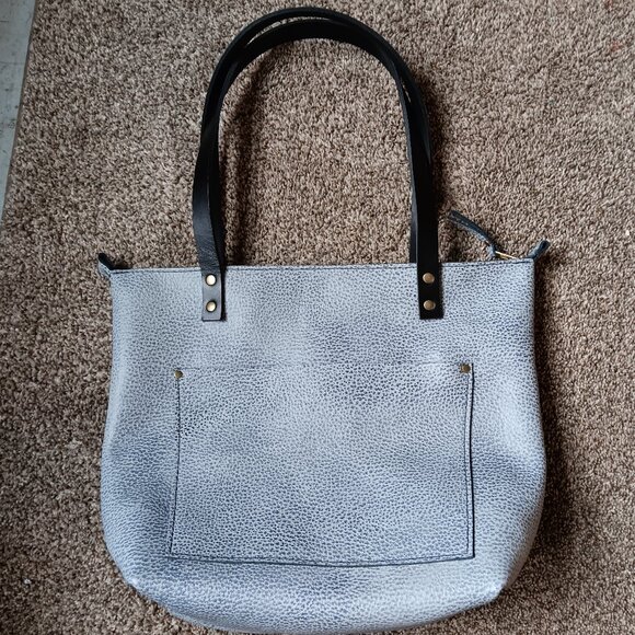 Portland Leather Goods Handbags - Portland Leather Goods Fog Pebbled Tote Bag